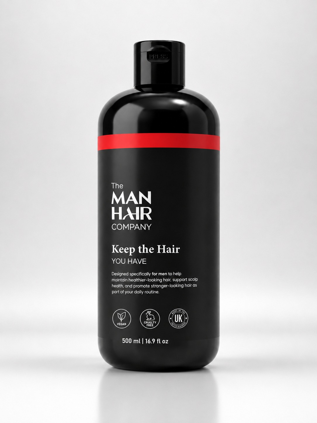 The Man Hair anti-dandruff shampoo for men — 500ml bottle